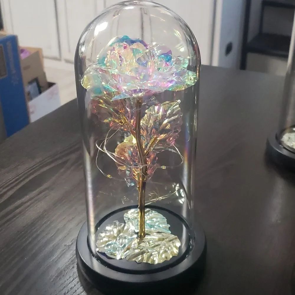 Enchanted LED Lighted Rose in Acrylic Dome - 5 Colors Available - Picture 5 of 9